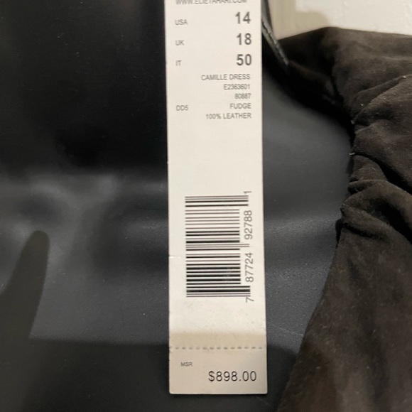 Genuine leather dress - Brown suede collar with belt NEW - Picture 3 of 8